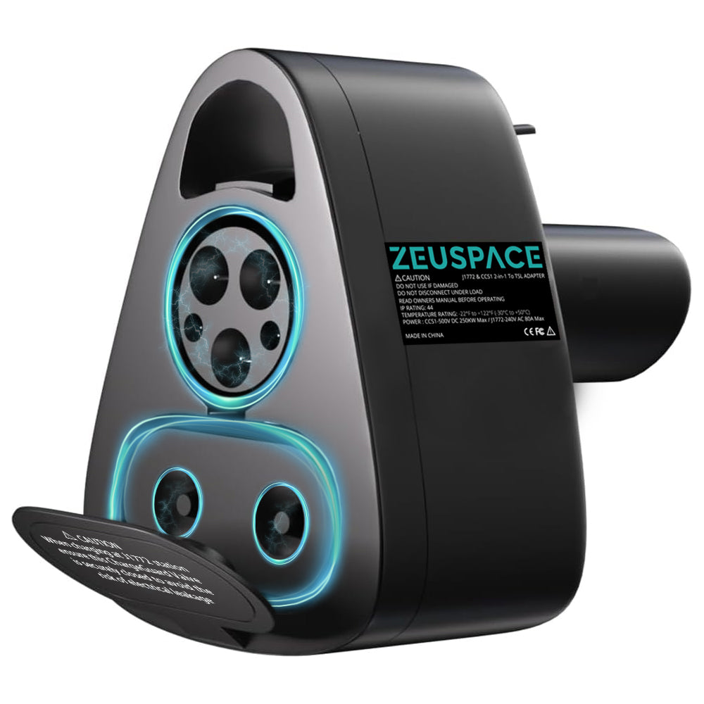 【Tesla Only】 ZEUSPACE CCS1 and J1772 Universal Accessories Charger Adapter, Enables Tesla Compatibility with DC and AC Charging Standards (2-in-1), Up to 250kW Power for Level 3 Fast Charging